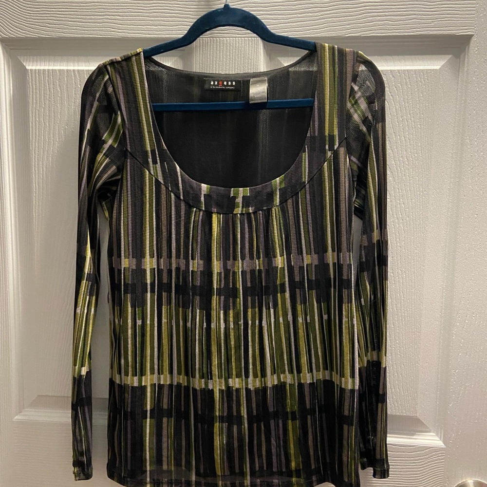 Liz Claiborne Multicolor Striped Long Sleeve Top
